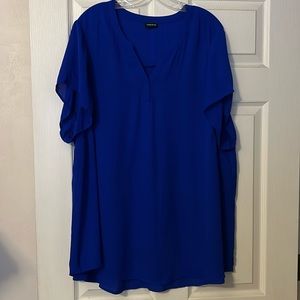 Torrid Georgette Hi-Low, Electric Blue Blouse